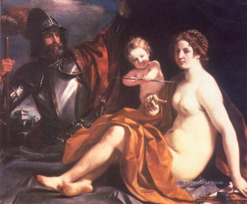  Guercino Oil Painting - Venus Mars and Cupid Baroque Guercino